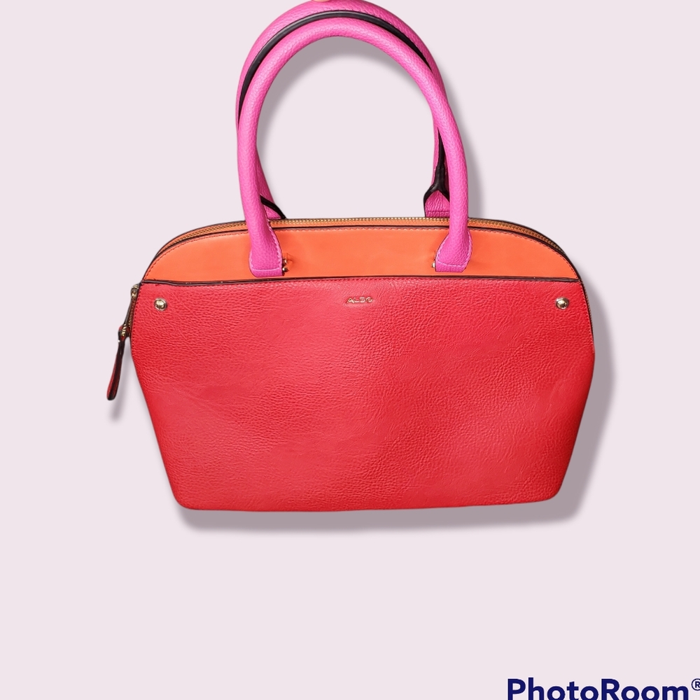 Aldo Red,Orange, & Pink Colorblock Purse